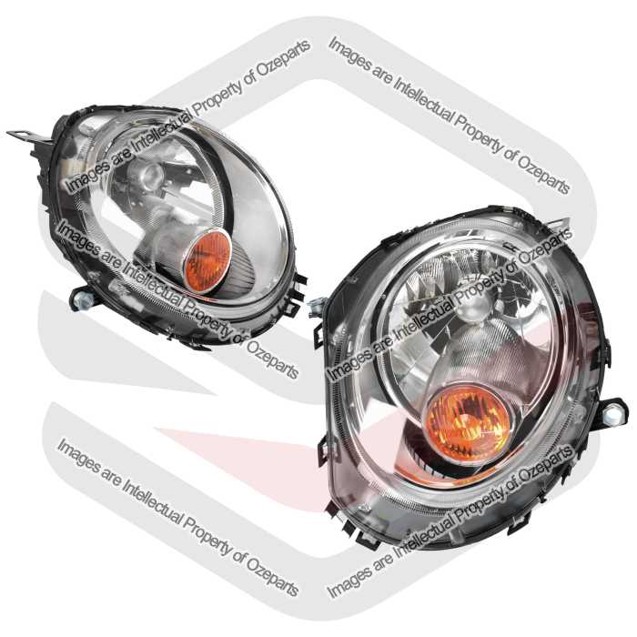 Pair LH+RH Head Light Amber For BMW Mini Cooper Hard Top 07~13 / Soft Top 09~13