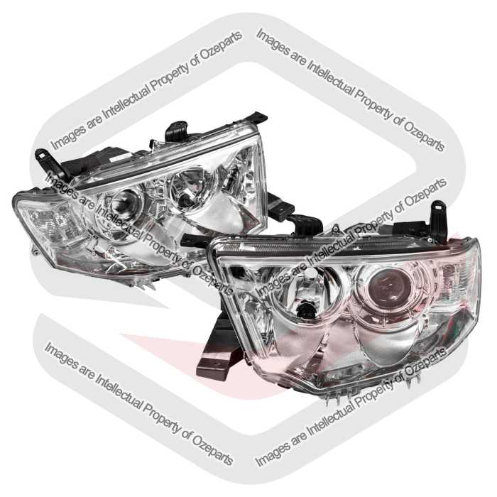 Set Pair LH+RH Head Light Lamp Halogen For Mitsubishi Challenger PB PC 09~15