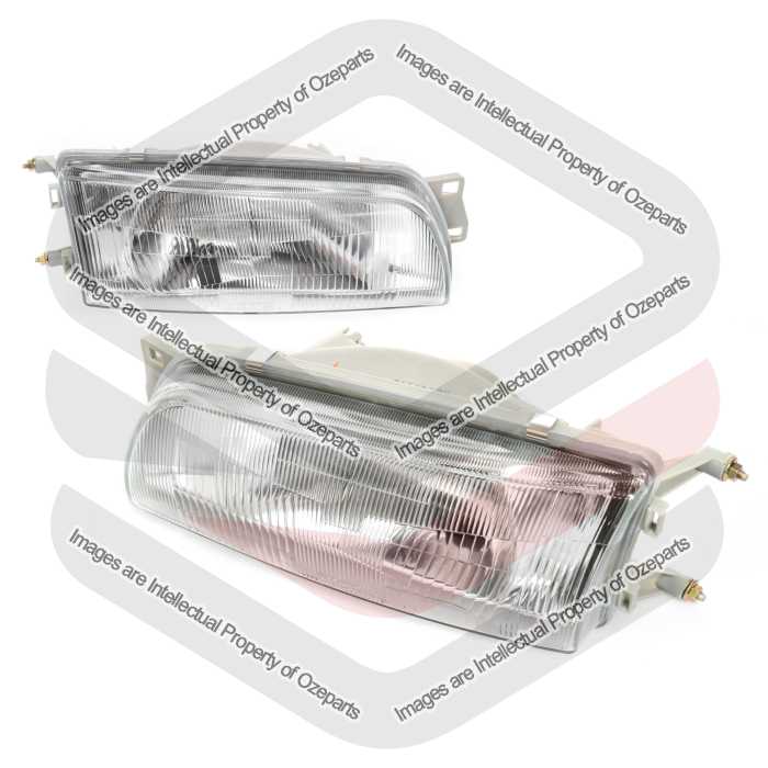Pair LH+RH Head Light Lamp For Mitsubishi Lancer CC / CE 1992~2002