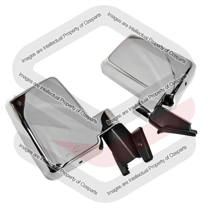 Set Pair LH+RH Manual Door Mirror Chrome For Toyota Landcruiser 60 Series 80~90