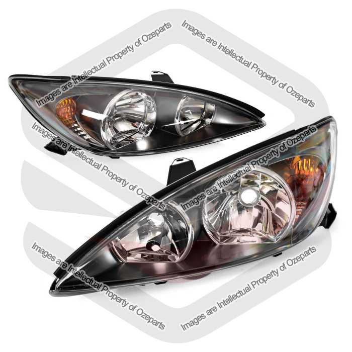 Fits Toyota Camry CV36 2002~2004 Set / Pair LH + RH Head Light Front Lamp Black