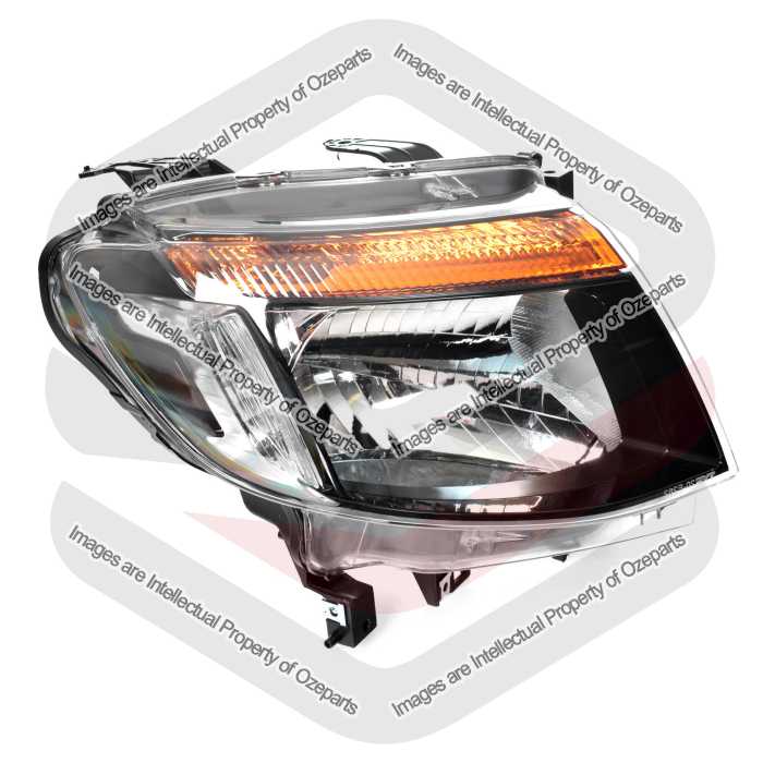 TYC Fits Ford Ranger PX 2011~2015  XL XLS Wildtrak | Headlight Head Light Front Lamp (Black) | RH RHS Right Hand (Driver Side)