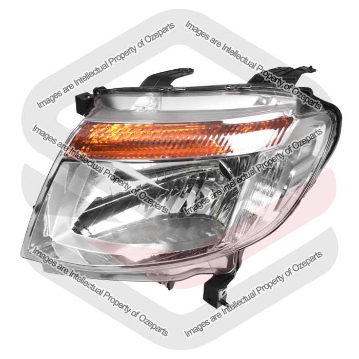 TYC Fits Ford Ranger PX 2011~2015 XLT | Headlight Head Light Front Lamp (Chrome) | LH LHS Left Hand (Passenger Side)