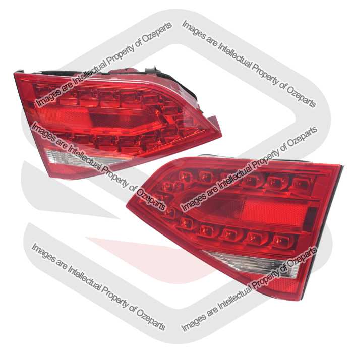 Ozeparts Fits Audi A4 / S4 B8 Series 1 2008~2012 4 Door Sedan | Inner Taillights Tail Lights Rear Boot Lid Lamps | Pair of LH Left + RH Right