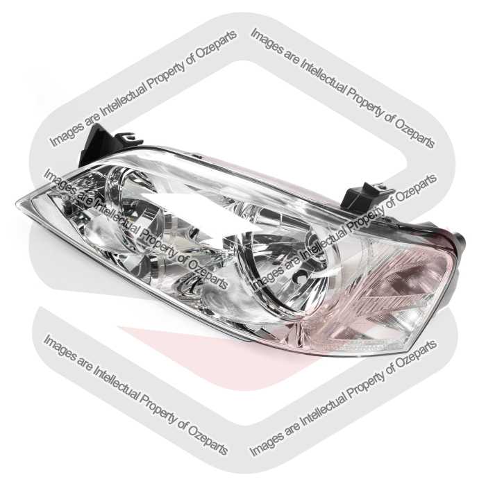 TYC Fits Ford Falcon Futura Fairmont BA BF Series 1 2002~2006 | Headlight Head Light Front Lamp Chrome | LH LHS Left Hand (Passenger Side)