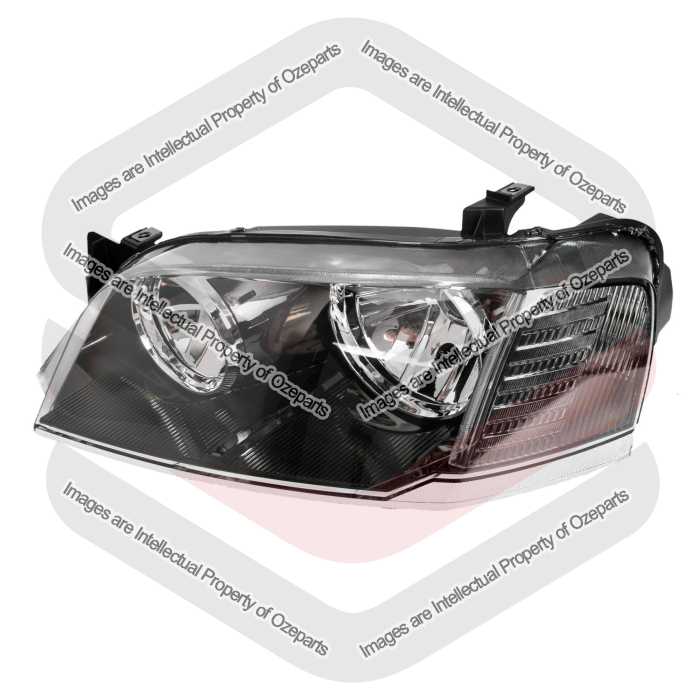 Ozeparts Fits Ford Territory SX SY Series 1 2004~2009 | Headlight Head Light Front Lamp (Black Reflector) | LH LHS Left Hand (Passenger)