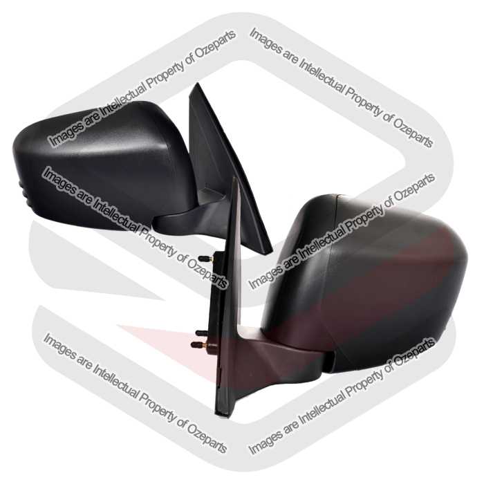 Set Pair LH+RH Manual Door Mirror Black For Mitsubishi Challenger PB 2009~2013