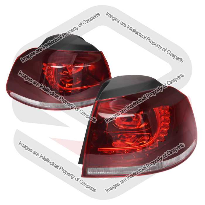Pair LH+RH Tail Light Rear Lamp LED For VW Volkswagen Golf MK6 GTI R 2009~2013