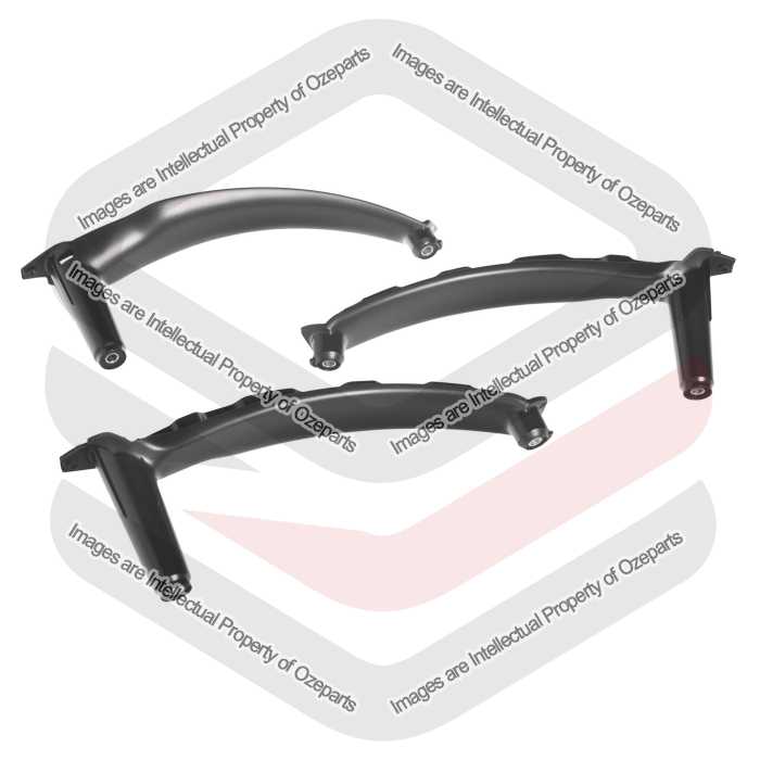 Ozeparts Fits BMW X5 E70 2007~2013 / X6 E71 E72 2008~2014 | Inner Door Handle Pull Trims Covers Base (Black) | Set of 3 Pcs (Front LH + Rear LH + RH)