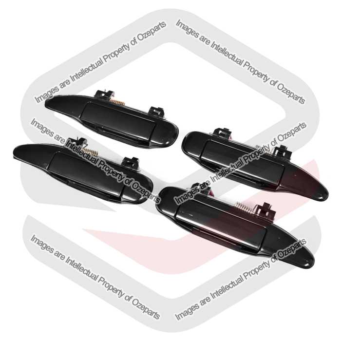 Ozeparts Fits Nissan Patrol Y61 / GU 1997~2016 4x4 4WD SUV Ute | FRONT + REAR Outer Door Handles (Black) | Set 4 Pcs (Pair of LH Left + RH Right)