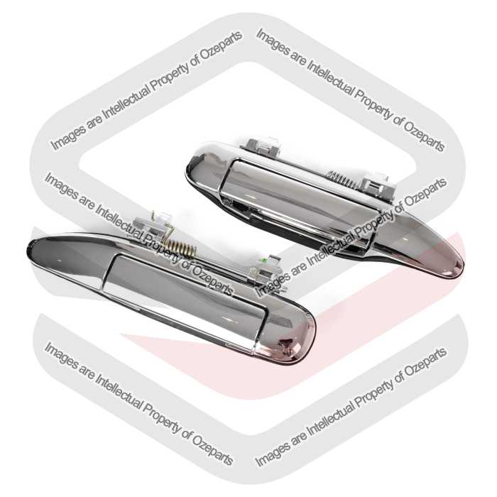 Ozeparts Fits Nissan Patrol Y61 / GU 1997~2016 4x4 4WD SUV Ute | FRONT or REAR Outer Door Handles (Chrome) | Pair of LH Left Hand + RH Right Hand