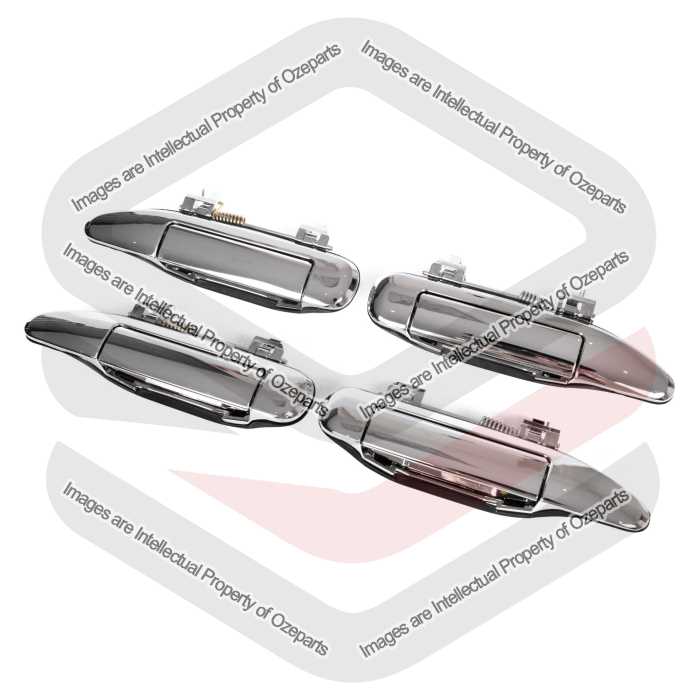 Ozeparts Fits Nissan Patrol Y61 / GU 1997~2016 4x4 4WD SUV Ute | FRONT + REAR Outer Door Handles (Chrome) | Set 4 Pcs (Pair of LH Left + RH Right)