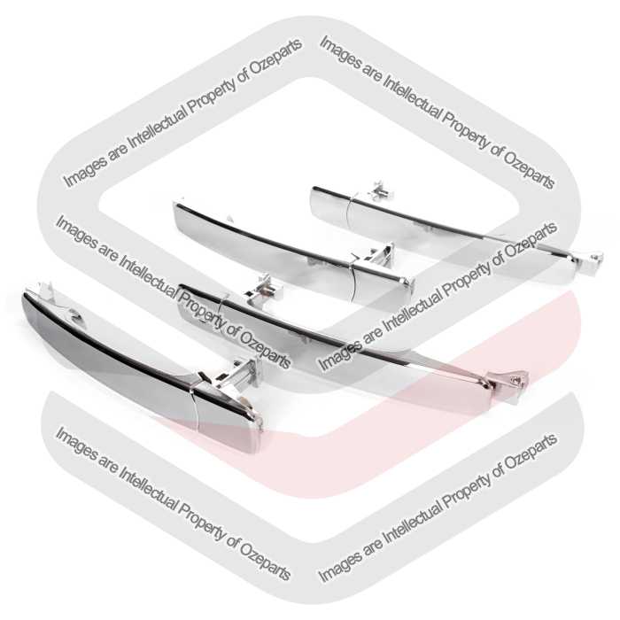 Ozeparts Fits Nissan XTrail X Trail T31 2007~2013 | FRONT + REAR Outer Door Handles (Chrome) Non RFID | Set 4 Pcs (Pair of LH Left + RH Right)