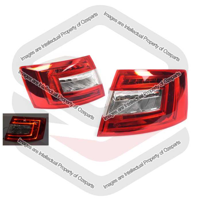 Pair LH+RH Tail Light Rear Lamp (2 C LED) For SKODA Octavia DE Ser 1 13~17 Hatch