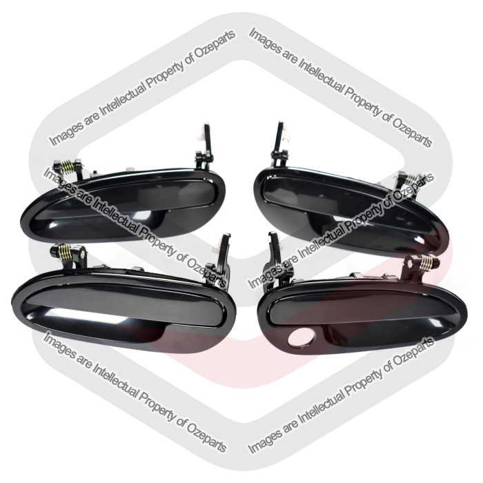 Door Handle Outer (Black) Front + Rear (SET 4)