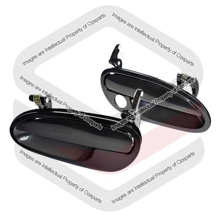 FRONT Pair LH+RH Outer Door Handle Black For Holden Commodore VT VX VY VZ