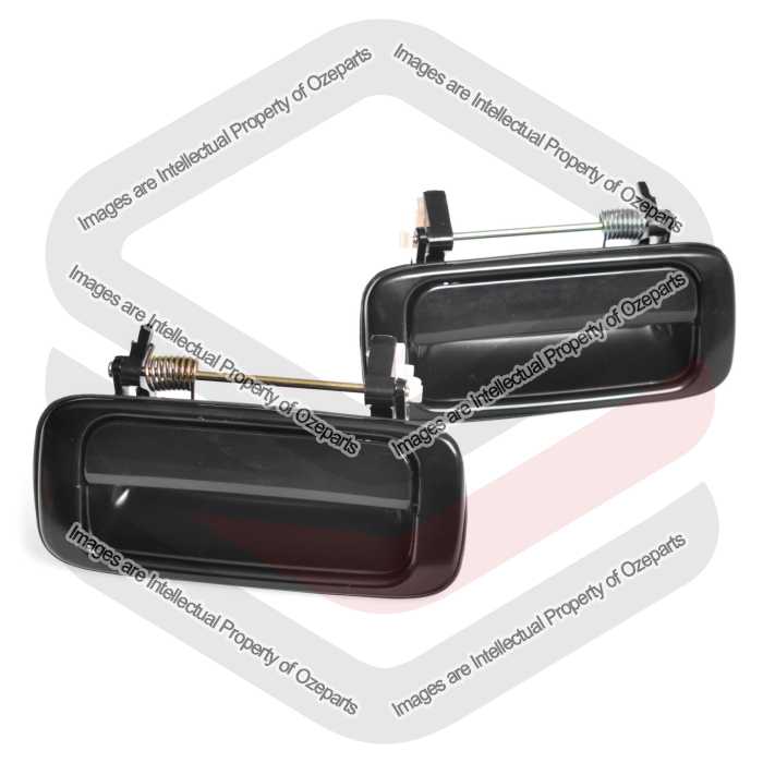 REAR Pair LH+RH OUTER Door Handle For Toyota LandCruiser 80 Series 90~98 Black