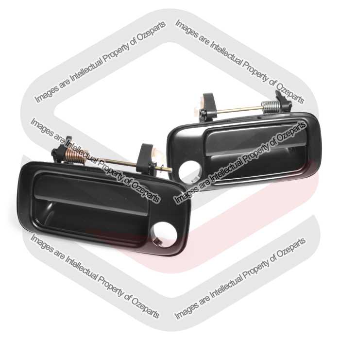 FRONT Pair LH+RH OUTER Door Handle For Toyota Landcruiser 80 Series 90~98 Black
