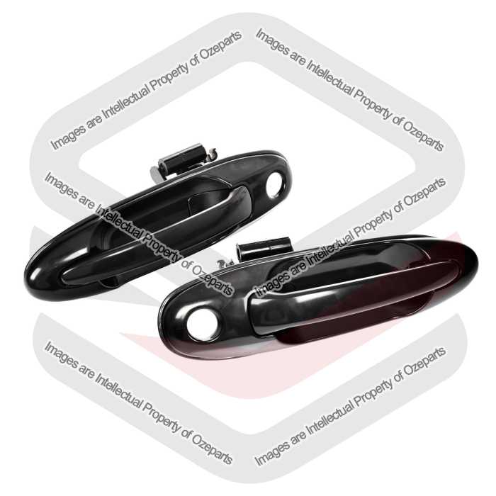 FRONT Pair LH+RH Outer Door Handle For Toyota Landcruiser 100 Series 98~07 Black