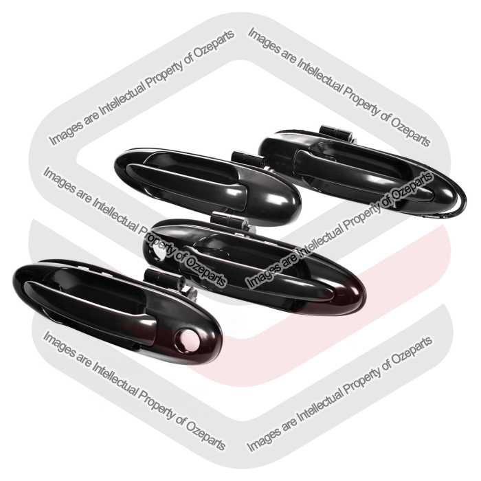 Set FRONT + REAR Outer Door Handle For Toyota Landcruiser 100 Series 98~07 Black