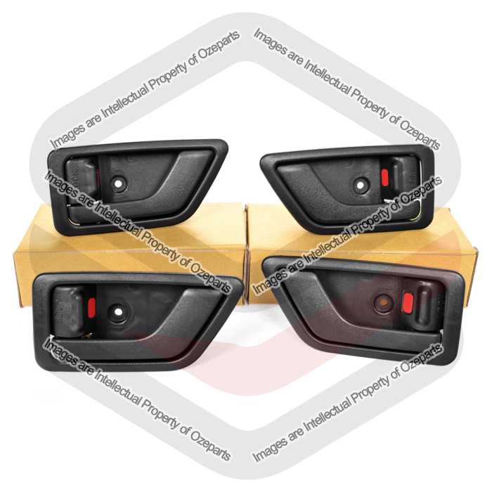 Set 4pcs LH+RH Front & Rear INNER Door Handle Black for Hyundai Getz Hatch 02~11