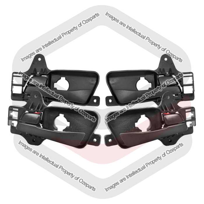 Set 4 pcs Front & Rear Inner Door Handle Black for Hyundai I30 FD 2007~2012