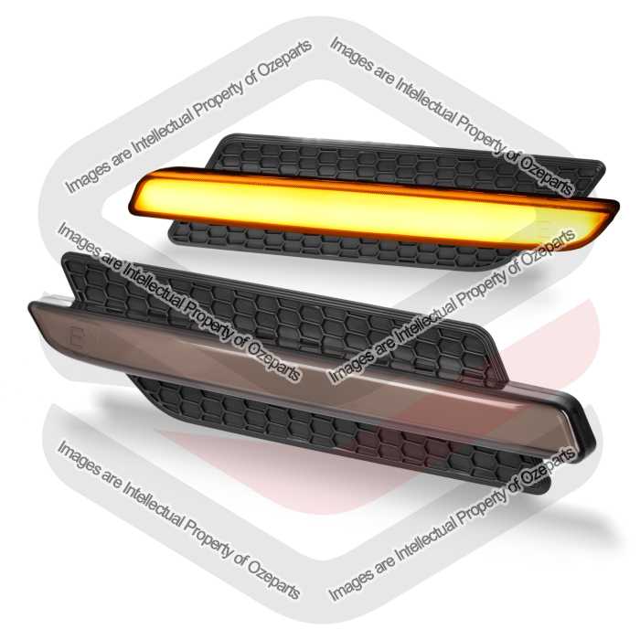 Ozeparts Fits Ford Falcon Fairmont Fairlane BA BF 2002~2008 | Running LED Stripe Side Guard Flashers Lamp Turn Signal Indicator Marker Lights | Pair