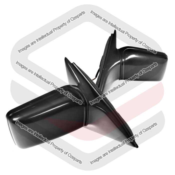 Set Pair LH+RH Electric Door Mirror (Black) For Holden Commodore / Statesman