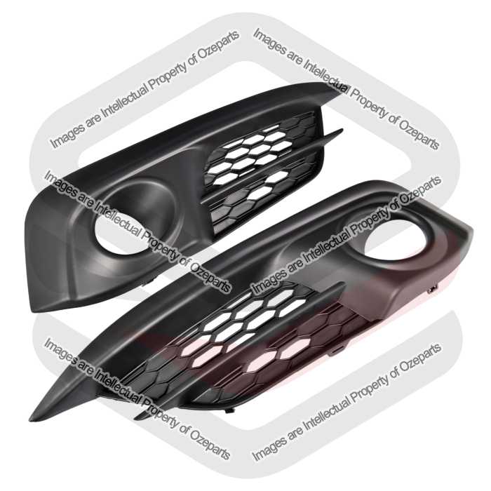 Ozeparts Fits Honda Civic FC 10th Generation 2016~2018 Sedan Only | Fog Light Lamp Bezel Foglight Covers (With Fog Light Hole) | Pair LH + RH