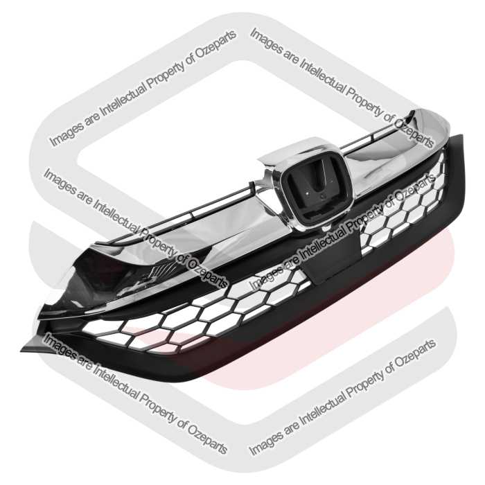 Ozeparts Fits Honda CRV CR-V RW Series 1 2017~2020 VTi-LX Only | Main Radiator Upper Grille Top Front Grill + Chrome Mould | 1 Unit