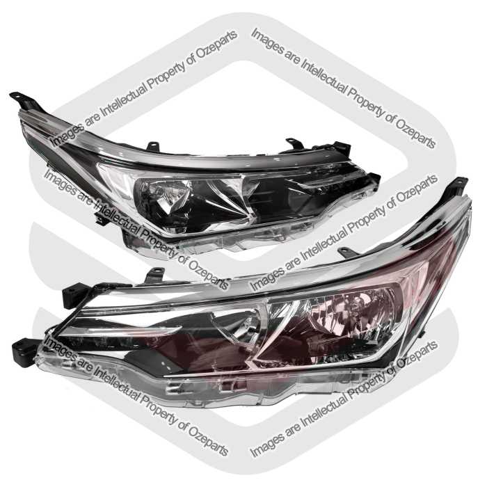 TYC Fits Toyota Corolla ZRE172 Series 2 Sedan 2016~2019 | Headlights Head Lights Front Lamps (Halogen) | Pair of LH Left Hand + RH Right Hand