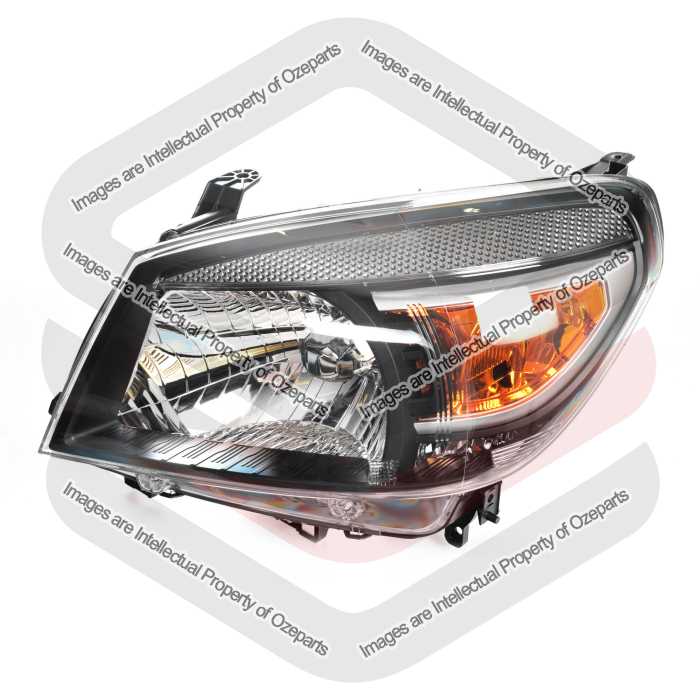 TYC Fits Ford Ranger PK Ute 2009~2011 | Headlight Head Light Front Lamp (Black) | LH LHS Left Hand (Passenger Side)