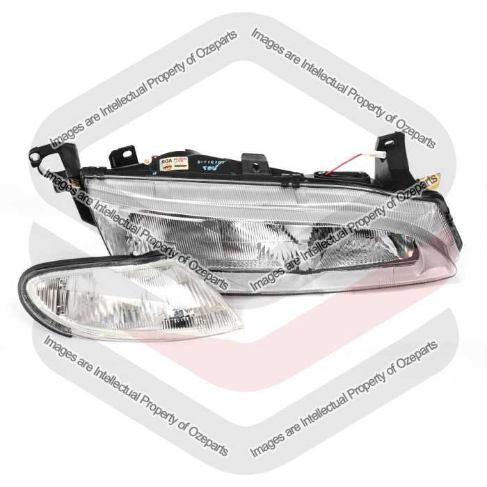 TYC Fits Ford Falcon / Futura EF 1994~1996 / XH Ute 1996~1999 | Front Headlight Head Light + Indicator Corner Lamp | RH Right Hand (Dirver Side
