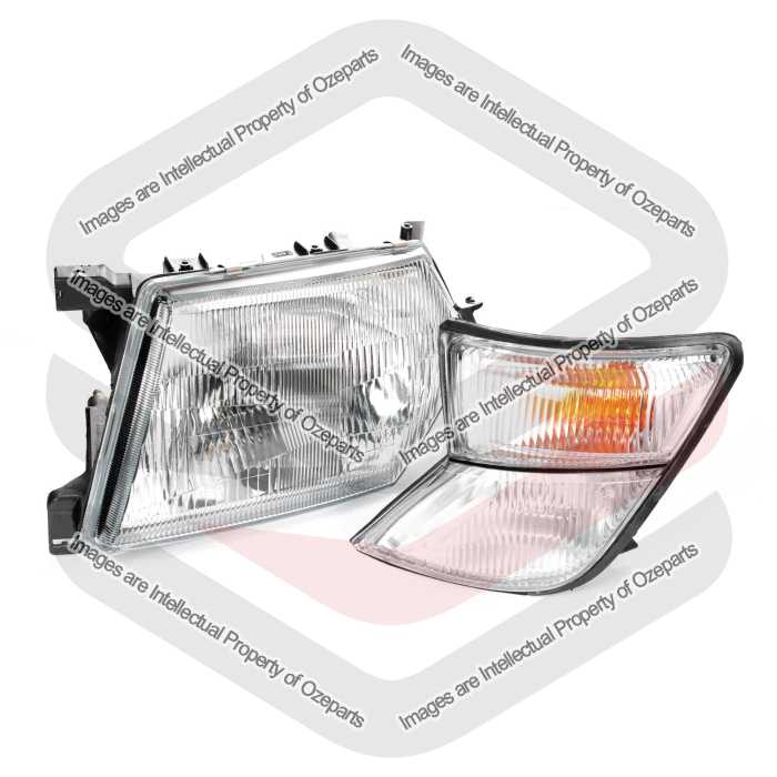 TYC Fits Nissan Patrol GU/Y61 Series 1 Wagon 97~02 Ute Tray Cab Chassis 99~02 | Head Light Lamp + Corner Light | Set 2 Pcs of LH Left Hand (Passenger)