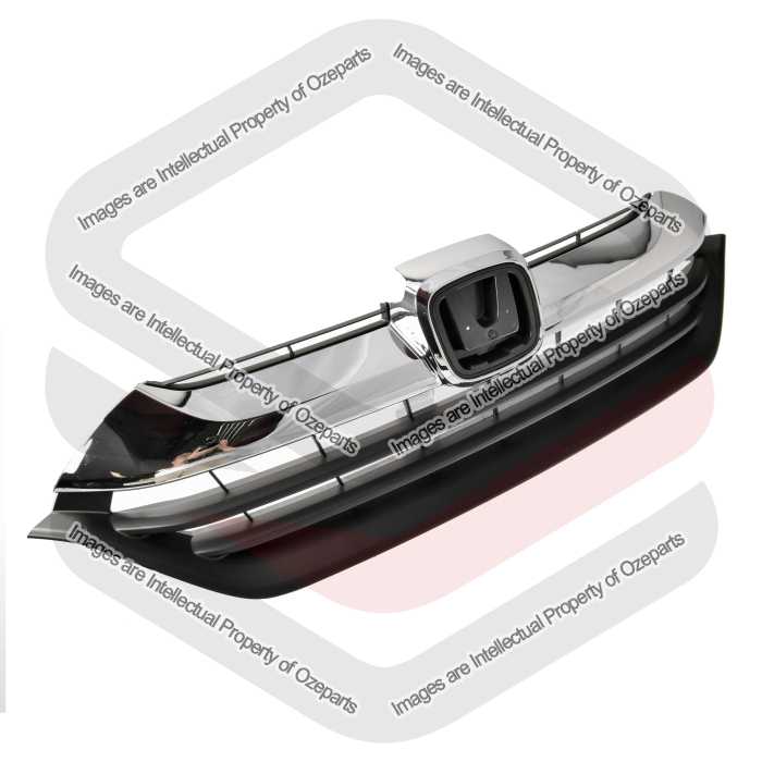 Ozeparts Fits Honda CRV CR-V RW Series 1 2017~2020 | Main Radiator Upper Grille Top Front Grill + Chrome Mould | 1 Unit