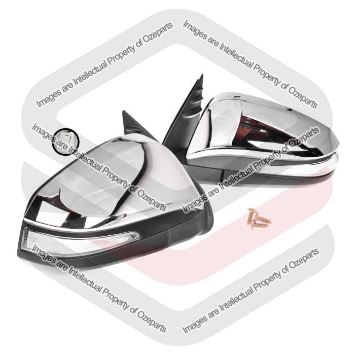 Pair LH+RH Electric Door Mirror 7 Pin Chrome For Toyota Hilux SR SR5 2015~2020