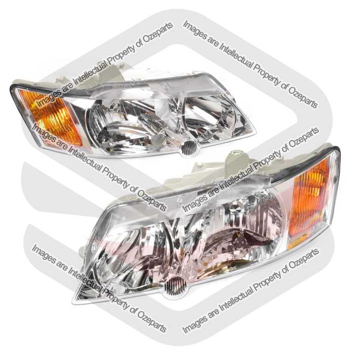 Pair LH+RH Head Light Chrome For Holden Commodore VY 03~04 Executive Acclaim S