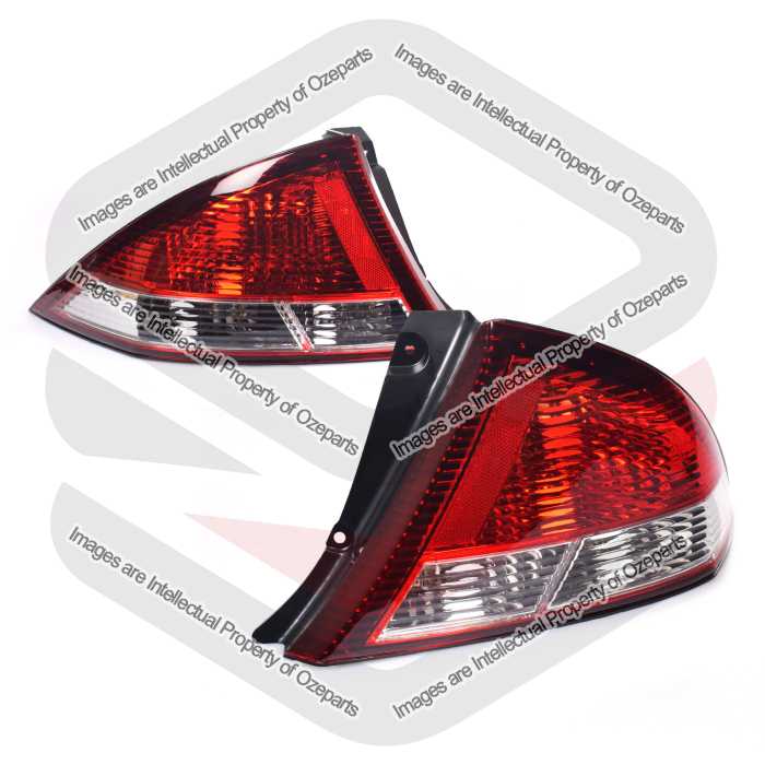 TYC Fits Ford Falcon Fairmont XR6 XR8 AU 1998~2002 Sedan | Taillights Tail Lights Rear Lamps (Clear Indicator) | Pair of LH Left Hand + RH Right Hand