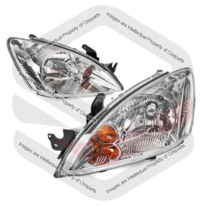 Set Pair LH+RH Head Light Lamp Chrome For Mitsubishi Lancer CH 03~08 Sedan Wagon