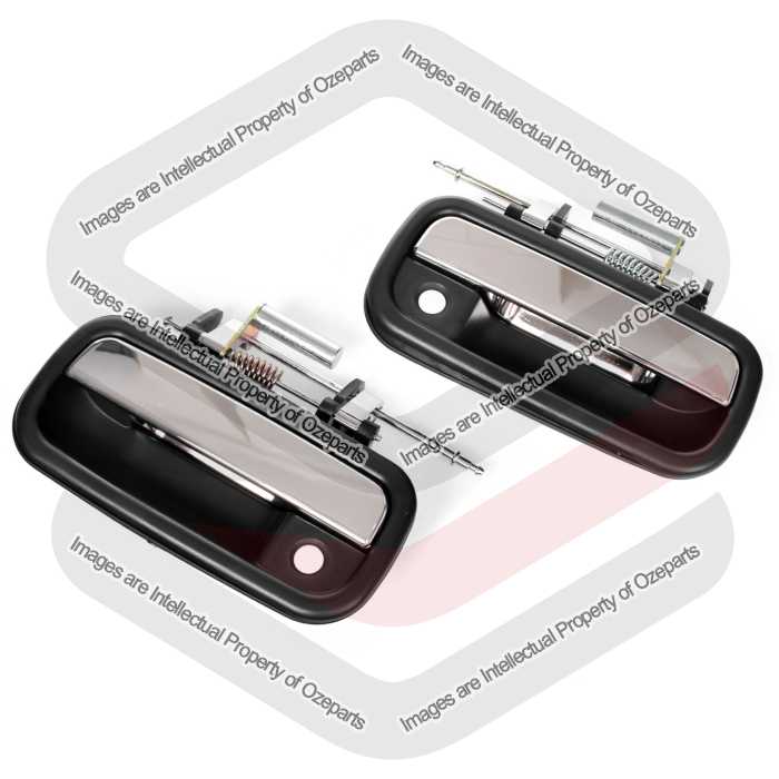 Set LH+RH FRONT Outer Door Handle Chrome Black For Toyota Prado Series J95 96~02