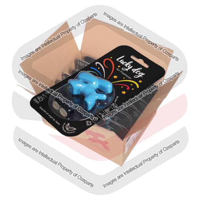 Ozeparts 12 x HAPPY DOG Squash Marine (Blue) Air Freshener Diffuser Fragrance For Car Truck Taxi Van Home