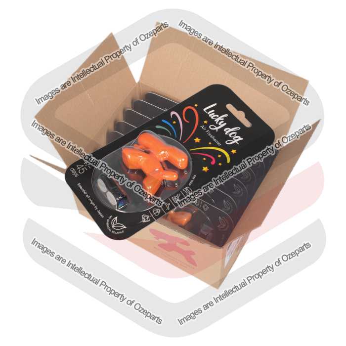 Ozeparts 6 x HAPPY DOG White Musk (Orange) Air Freshener Diffuser Fragrance For Car Truck Taxi Van Home
