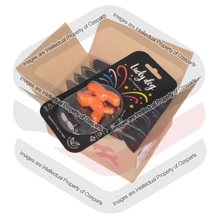 Ozeparts 12 x HAPPY DOG White Musk (Orange) Air Freshener Diffuser Fragrance For Car Truck Taxi Van Home