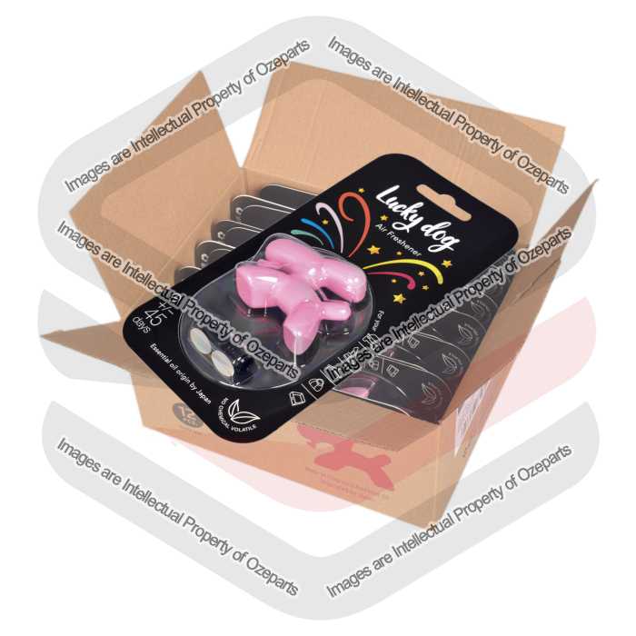 Ozeparts 12 x HAPPY DOG Black Opium (Pink) Air Freshener Diffuser Fragrance For Car Truck Taxi Van Home