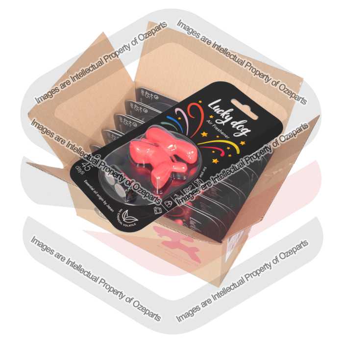 Ozeparts 12 x HAPPY DOG Lucky Fairy (Red) Air Freshener Diffuser Fragrance For Car Truck Taxi Van Home