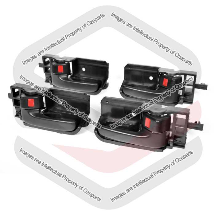 Set of 4 Pcs Inner Door Handle Front or Rear Black For Toyota Hiace / Corolla /