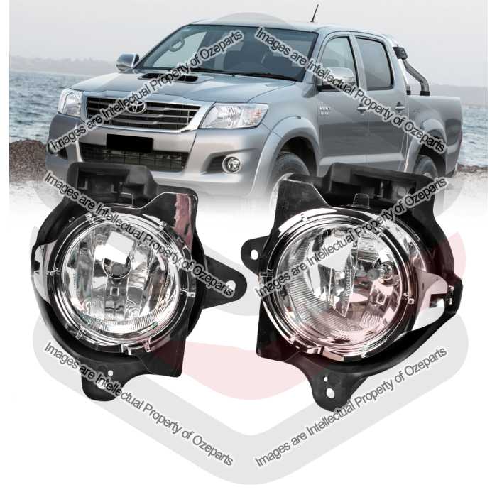 Full Set Fog Light Spot Driving Lamp KIT For Toyota Hilux 2011~2015 Chrome