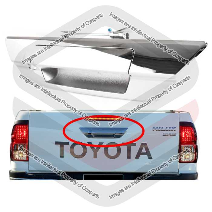 Tailgate Door Handle Garnish Cover W Camera Hole For Toyota Hilux Ute 15~On SR5