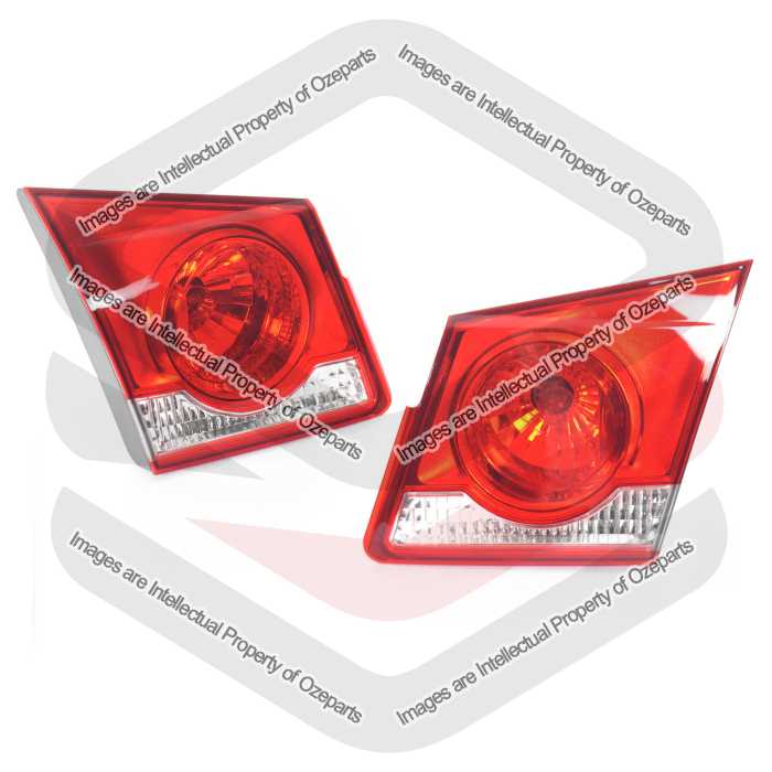 TYC Fits Holden Cruze 4 Dr Sedan JG JH 2009~2016 | Boot Lid Inner Tail Lights Rear Lamps | Pair of LH Left Hand (Passenger) + RH Right Hand (Driver)