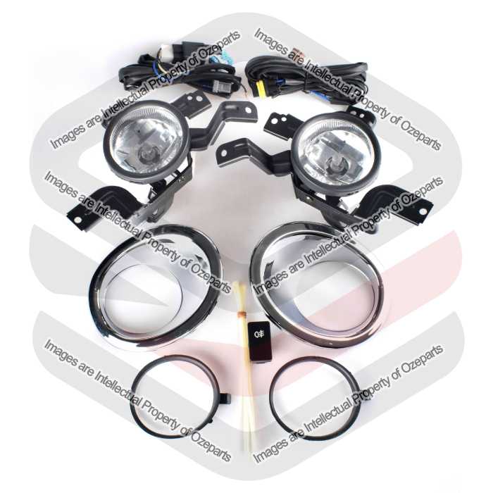 Ozeparts Fits Honda CRV CR-V RE Series 1 2007~2010 SUV | Foglights Fog Lights Spot Driving Lamps KIT (With Chrome Bezel) | Full Set Complete Set